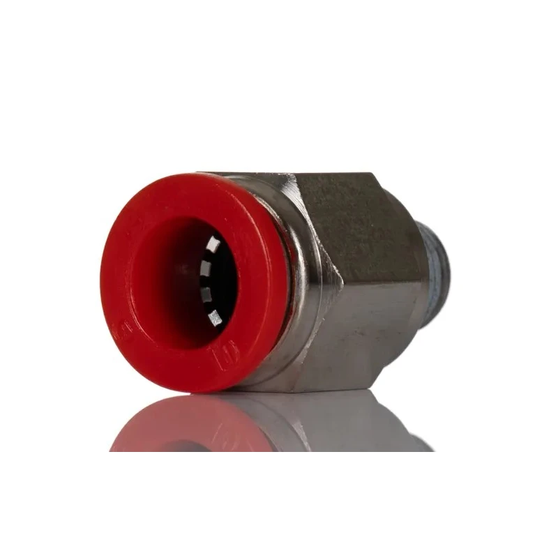 Norgren Pneufit C Series Pneumatic Female Fitting, Threaded-to-Tube Connection, R 1/8 Thread Size, 10 mm Push-in C01251018