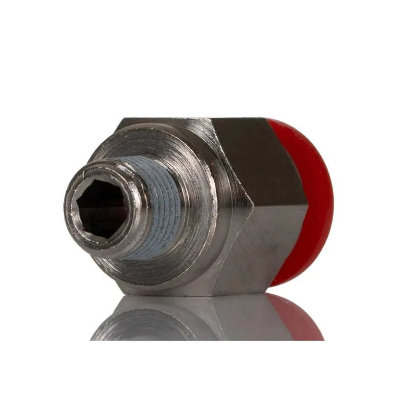 Norgren Pneufit C Series Pneumatic Female Fitting, Threaded-to-Tube Connection, R 1/8 Thread Size, 10 mm Push-in C01251018