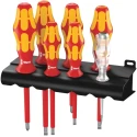 Wera Insulated Screwdriver Set Slotted Phillips Voltage Tester 7-Piece VDE Czech Republic 05006147001