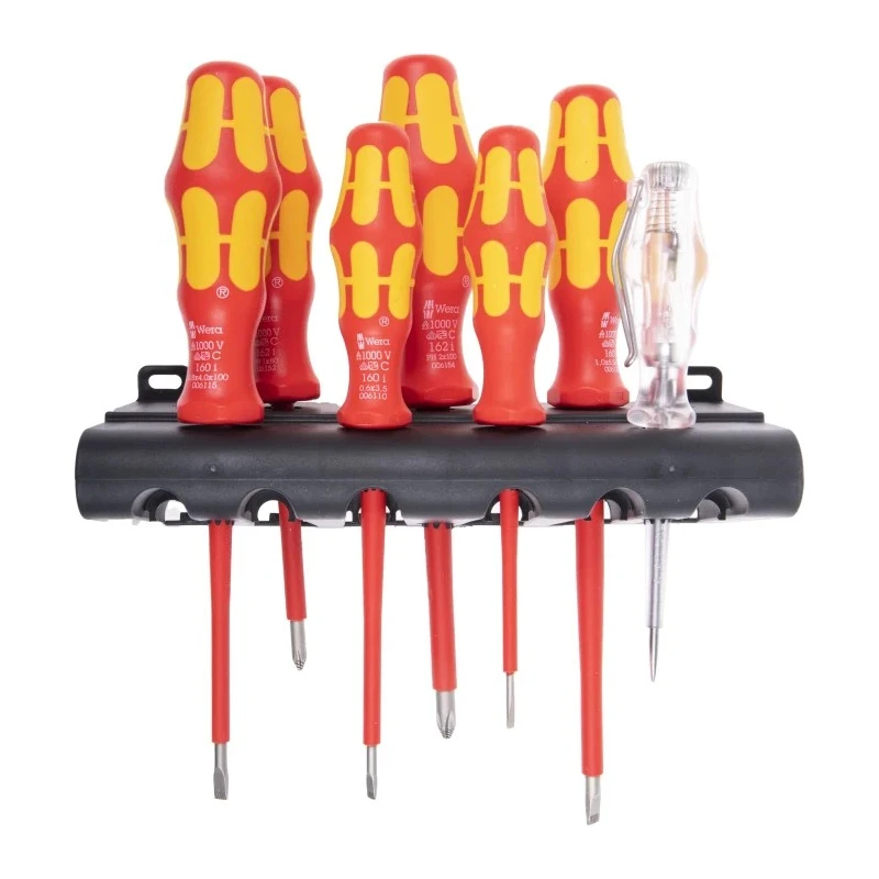 Wera Insulated Screwdriver Set Slotted Phillips Voltage Tester 7-Piece VDE Czech Republic 05006147001