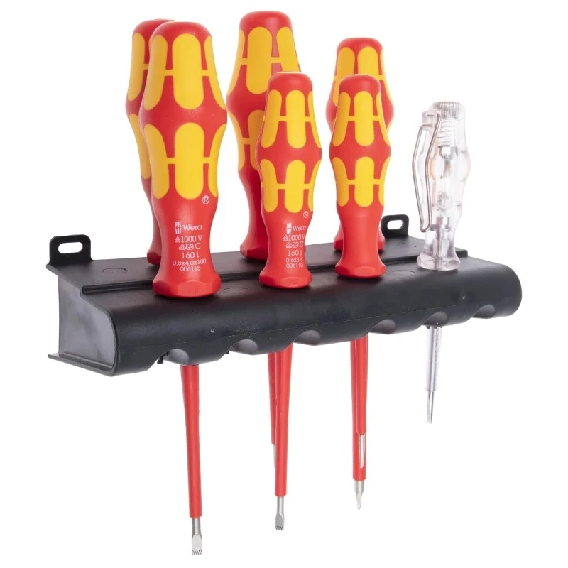 Wera Insulated Screwdriver Set Slotted Phillips Voltage Tester 7-Piece VDE Czech Republic 05006147001