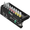 Wera Hex, Hex, Phillips, Pozidriv, Slotted Screwdriver Bit Set 10 Pieces 1/4" Drive 75mm BiTorsion 05056374001