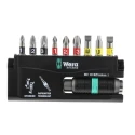 Wera Hex, Hex, Phillips, Pozidriv, Slotted Screwdriver Bit Set 10 Pieces 1/4" Drive 75mm BiTorsion 05056374001