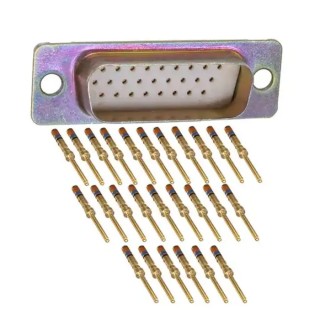 Amphenol India 26 Way Straight 2.29 mm Pitch Panel Mount D-Sub Connector 7.5A 1000V M24308/4-12F