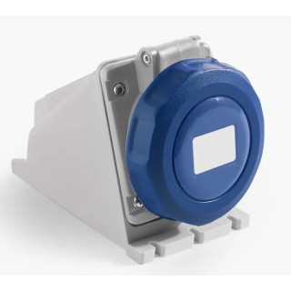 RS PRO Industrial Power Connector 16A 250V IP67 Blue Wall Mount 2P+T IP67