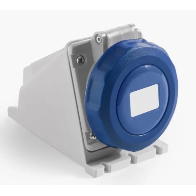 RS PRO Industrial Power Connector 16A 250V IP67 Blue Wall Mount 2P+T IP67