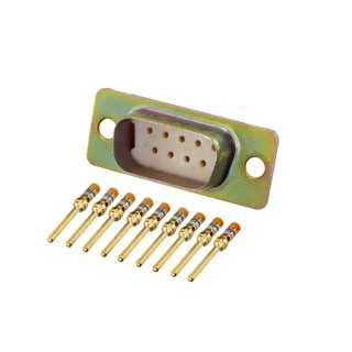 Amphenol India 9 Way Straight 2.77 mm Pitch Panel Mount D-Sub Connector with 4 to 40 Screw Lock Female M24308/4-1F