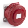 RS PRO Industrial Power Connector Panel Mount 16A 415V IP67 Red 2P+PE IP67