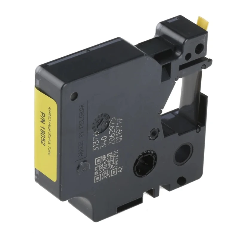 Dymo Black on Yellow Heat Shrink Labels 1.5 m Length 6 mm Width Industrial Grade Heat Shrink Tape 18052