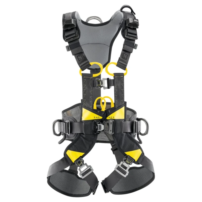 Petzl Fall Arrest Harness, Harness Size 2, 100 kg Weight Capacity, Yellow Black, Polyester Steel Aluminium Nylon C072AA02