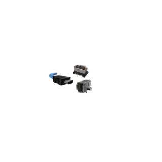 Amphenol Communications Solutions IX Cat6a Shielded Ethernet Cable 0.5m Thermoplastic Jacket Blue Cat6a 