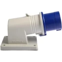 Scame IP44 Blue Wall Mount 2P+PE Right Angle Industrial Power Connector, 16A, 230V IP44