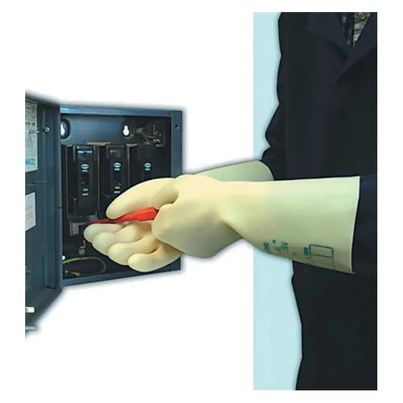 Polyco Healthline Electricians Gloves Yellow Latex Electrical Insulating Gloves Size 9 RE1360/09