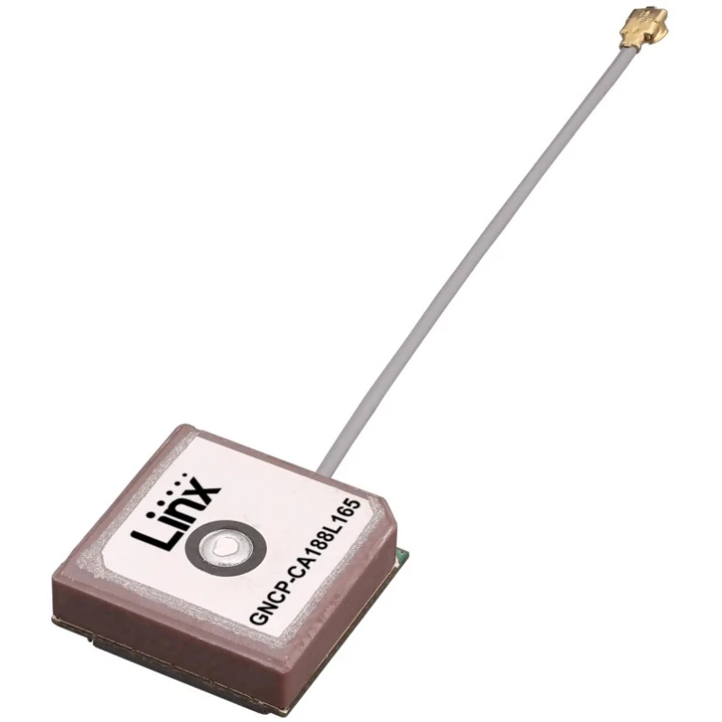 Linx Patch Multi-Band Antenna with UFL Connector, GPS, 1559.05 MHz to 1608.68 MHz, Gain 13.7 dBi ANT-GNCP-CA188L165