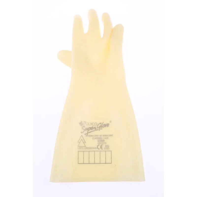Polyco Healthline Electricians Gloves Yellow Latex Electrical Insulating Gloves Size 9 RE00360/09