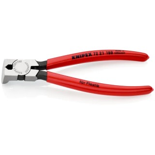 Knipex Flush Plastic Cutter, Diagonal Cutter, Jaw Width 11mm, Overall Length 160mm, Model 72 21 160