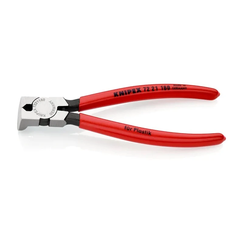 Knipex Flush Plastic Cutter, Diagonal Cutter, Jaw Width 11mm, Overall Length 160mm, Model 72 21 160