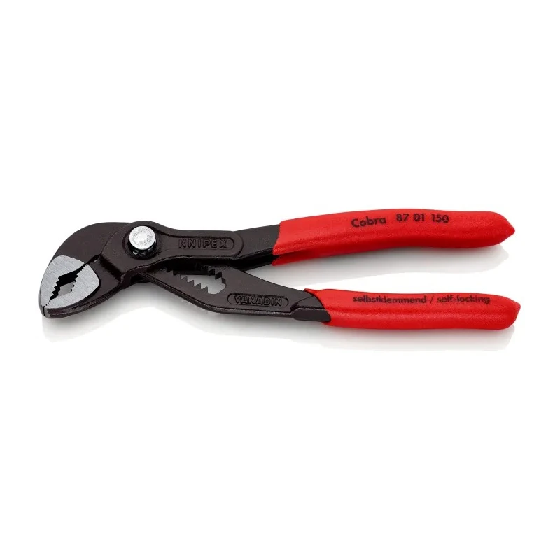 Knipex Cobra® Water Pump Plier, Plastic Coated Non-Slip Handle, Electric Steel Chrome Vanadium Steel, 150mm 87 01 150