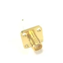 RS PRO Coaxial Connector Flange Female SMA, 50 Ω, Straight Body, Gold Plated, Solder Termination 217-7776