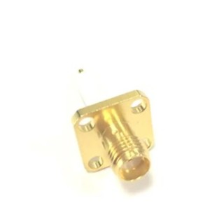 RS PRO Coaxial Connector Flange Female SMA, 50 Ω, Straight Body, Gold Plated, Solder Termination 217-7776