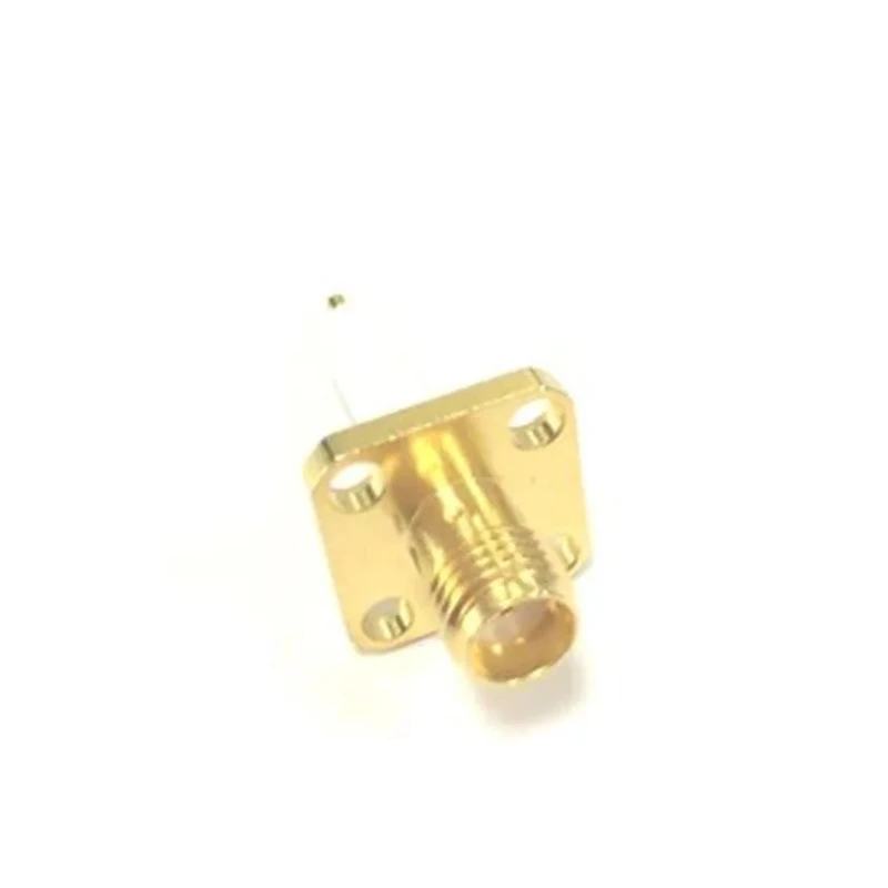 RS PRO Coaxial Connector Flange Female SMA, 50 Ω, Straight Body, Gold Plated, Solder Termination 217-7776
