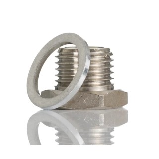 Norgren Nickel Plated Brass Plug Fitting 1/4 in G Thread Size 13mm Length 160050028
