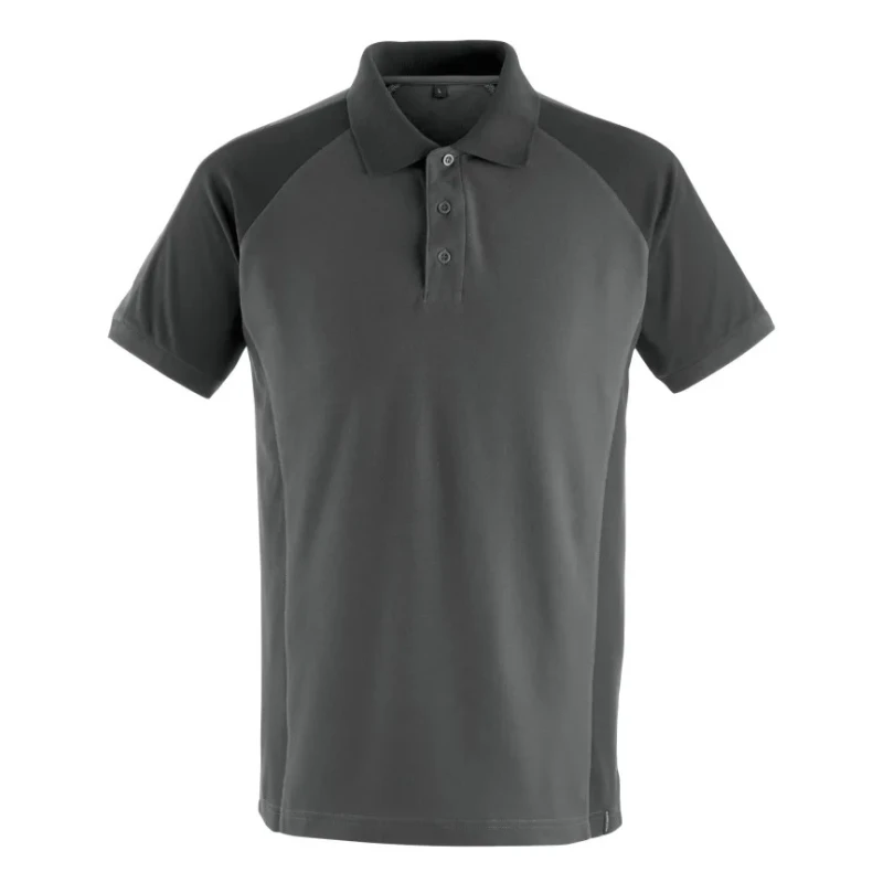 Mascot Workwear BOTTROP Anthracite Polyester, Cotton Men Short Sleeve Button Closure Polo Shirt 50569-961-1809 S