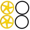 Kitronik 5-Spoke Injection Molded ABS Robot Wheels with Rubber O-Ring Tyres 2593-TT