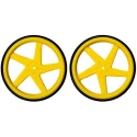 Kitronik 5-Spoke Injection Molded ABS Robot Wheels with Rubber O-Ring Tyres 2593-TT