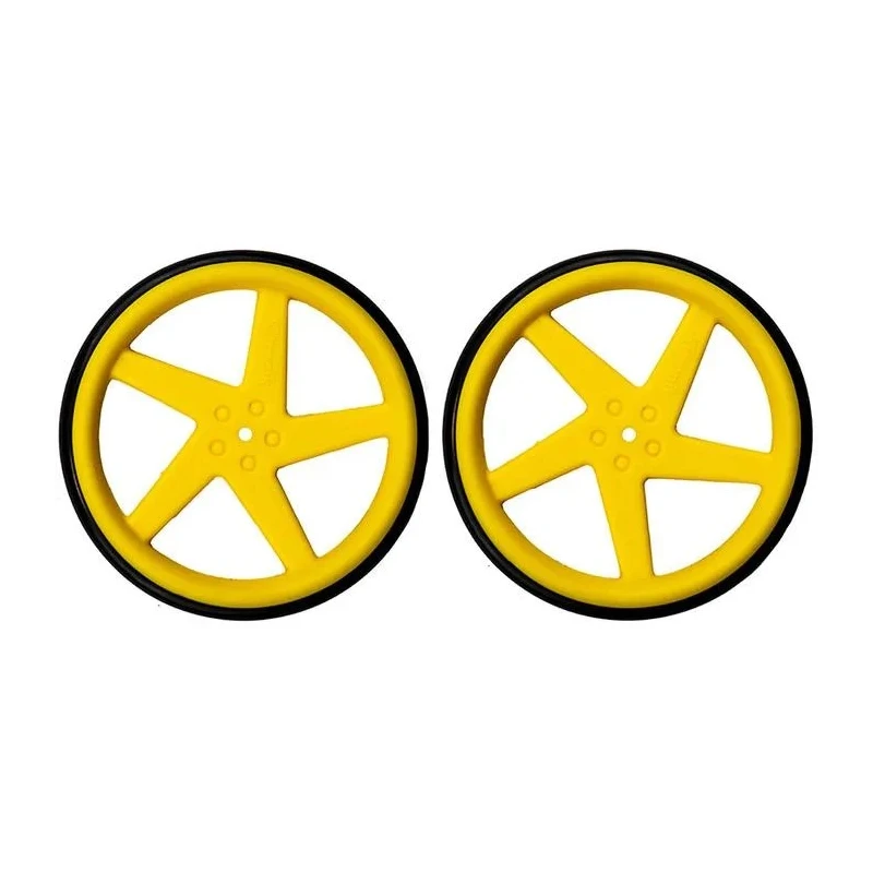 Kitronik 5-Spoke Injection Molded ABS Robot Wheels with Rubber O-Ring Tyres 2593-TT
