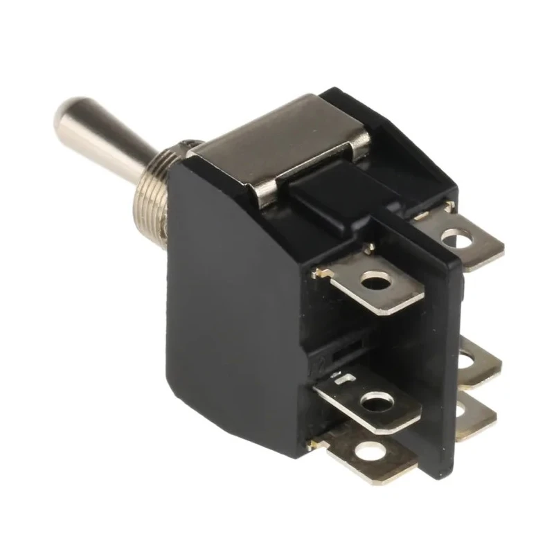 APEM Toggle Switch Panel Mount On-Off-On DPDT Tab Terminal 24 V dc 250 V ac Y32CP