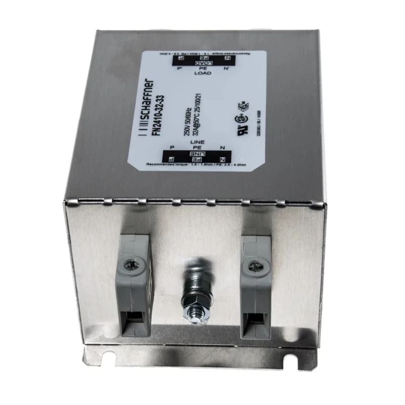 Schaffner Chassis Mount EMC Filter 32A 250V AC 400Hz Terminal Block 1 Phase FN2410