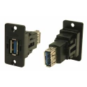 RS PRO USB Connector Panel Mount Female/Female 2 Port USB Type A to A USB 3.0 30V AC 1.8A 218-8300