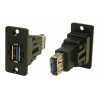 RS PRO USB Connector Panel Mount Female/Female 2 Port USB Type A to A USB 3.0 30V AC 1.8A 218-8300