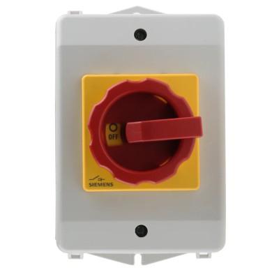 Siemens 3-Pole Front Isolator Switch IP65, 25A, 10 kW, 690V AC, Red Handle 