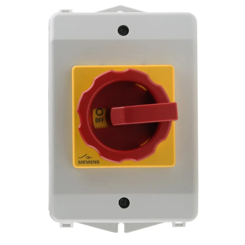 Siemens 3-Pole Front Isolator Switch IP65, 25A, 10 kW, 690V AC, Red Handle 