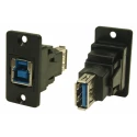 RS PRO USB Connector Panel Mount Female/Female 2 Port USB Type B to A USB 3.0 30V AC 1.8A 218-8302