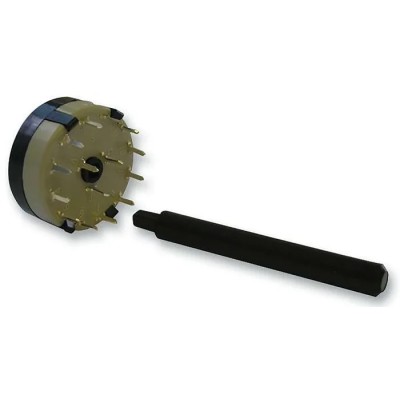 Lorlin 3 Position Rotary Switch 1A, Tin Plated Silver Housing, PCB Mount, Solder Terminals CK3090