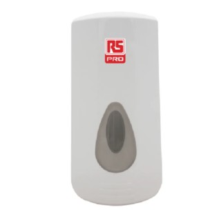 RS PRO Wall Mounted Soap Dispenser 900 ml for Bulk Refill Bottles Manual White United Kingdom 219-3685