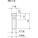 Mac 8 PD Series Straight Through Hole Socket Pin Solder, 12A, Gold Plated Beryllium Copper Alloy PD-13