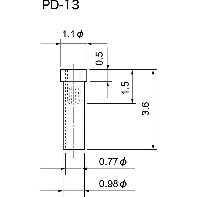 Mac 8 PD Series Straight Through Hole Socket Pin Solder, 12A, Gold Plated Beryllium Copper Alloy PD-13