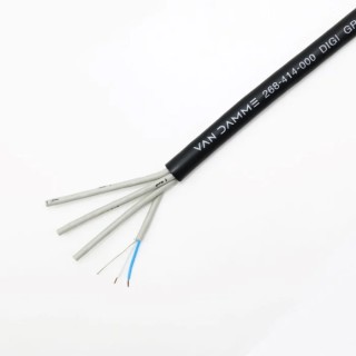 Van Damme Green Series 4 Core Multicore Microphone Cable, 0.14 mm² CSA, Screened, 9.2 mm OD, 50 m Length, Black 268414000