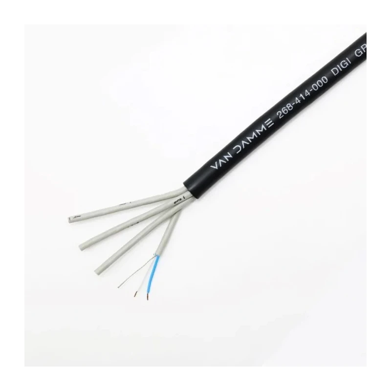 Van Damme Green Series 4 Core Multicore Microphone Cable, 0.14 mm² CSA, Screened, 9.2 mm OD, 50 m Length, Black 268414000