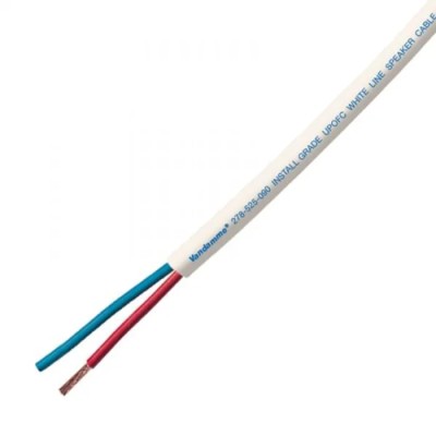 Van Damme 2 Core Screened Speaker Cable White LSZH Jacket 100m 278525090