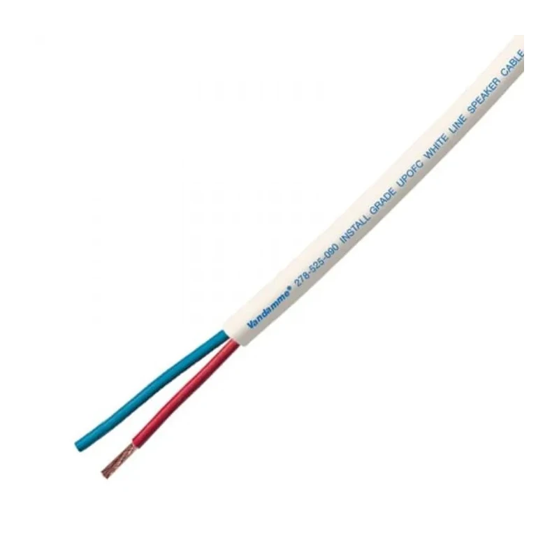Van Damme 2 Core Screened Speaker Cable White LSZH Jacket 100m 278525090