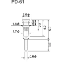 Mac 8 PD Series Straight Through Hole Socket Pin, 12A Current, Solder Termination, Beryllium Copper Alloy Contact PD-61