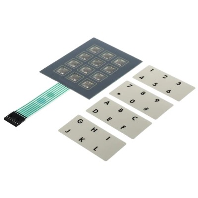 APEM  12 Key IP65 Matrix Keypad with Membrane Operation and 1,000,000 Mechanical Life IP65