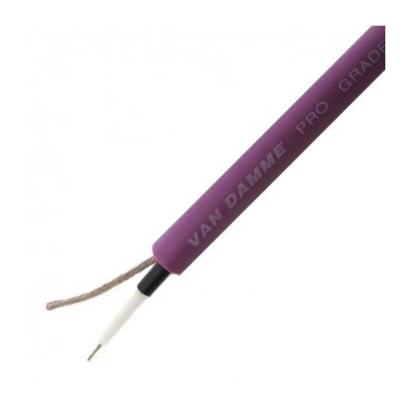 Van Damme 2 Core 0.22 mm² CSA Screened Multicore Instrument Cable 6 mm OD 100 m Purple 268080070100