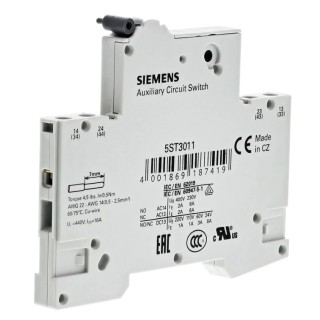 Siemens Auxiliary Contact 2 Contact 2 NO 230V AC 6A DIN Rail Mount 5ST3011