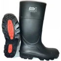 Pollyboot Black Steel Toe Capped Unisex Safety Boots Size UK 11 EU 46 Slip Resistant 202-46